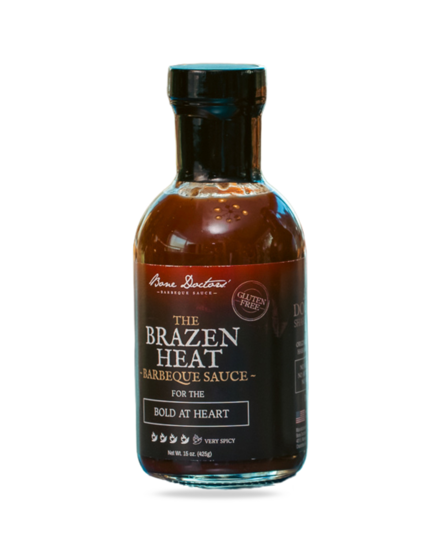 A bottle of Bone Doctors' Brazen Heat on a white background.