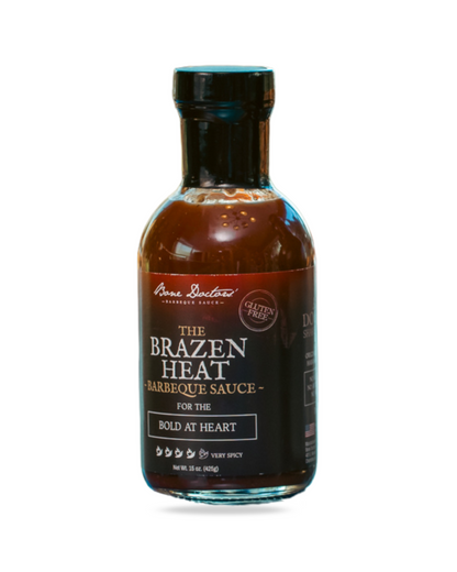 A bottle of Bone Doctors' Brazen Heat on a white background.